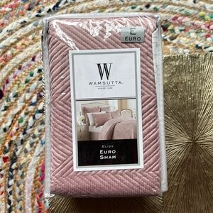 New 26x26 Bliss Dusty Pink Quilted Euro Sham by Wamsutta